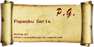 Popesku Gerle névjegykártya